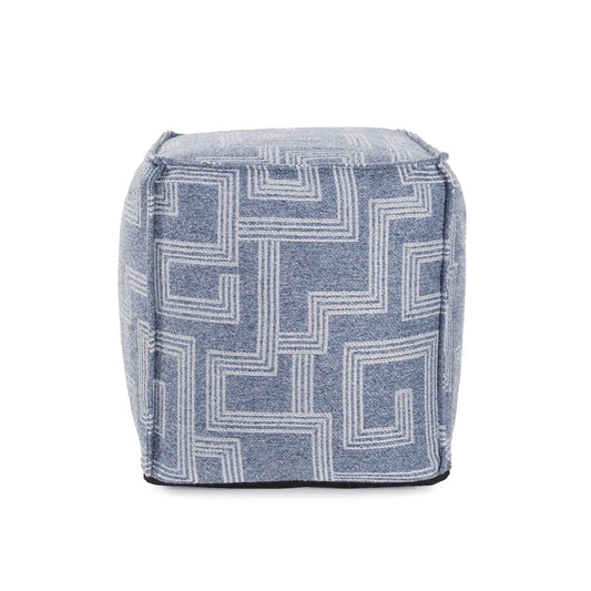 Tall Square Indoor/Outdoor Pouf Syros Denim