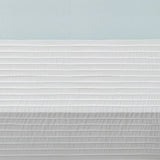 Color Block Stripes Polyoni Pintuck Curtain Panel, Aqua