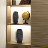 Chiseled Texture Black Iron Cylinder Vase- Small