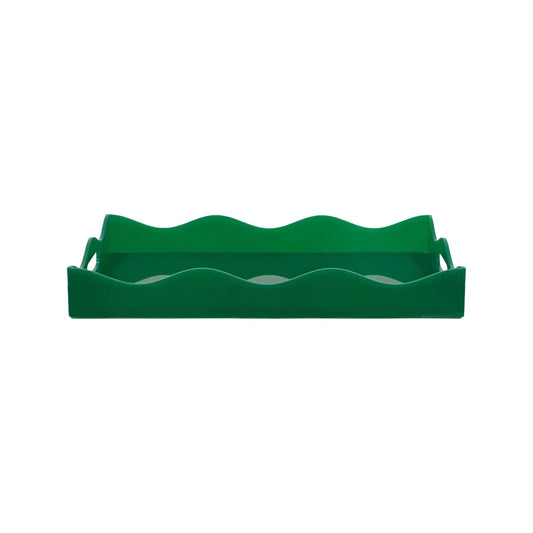 Spangle Scalloped Tray Green