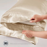 Wrinkle-Free Solid Satin Luxury Sheet Set, Champagne