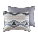 Cabin-Inspired Comforter Set in Rustic Geometric Print, Blue