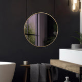 Broidy Round Mirror- Aubergine Purple