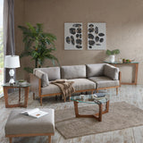 Triangle Glass Mid-Century Coffee Table, Brown