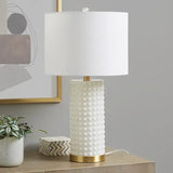 Gold White Glass Textured Dot Table Lamp Desk Lamp