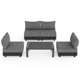 5-Piece Outdoor Aluminum Conversation Set with Cushions
