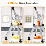 French Fry Cutter with 1/2 Inch and 3/8 Inch Blades, Stainle