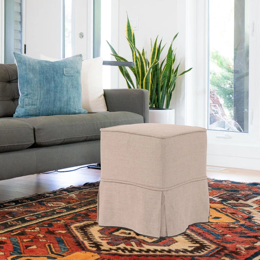 Universal Cube Cover Linen Slub Natural - Skirted -Cover Only