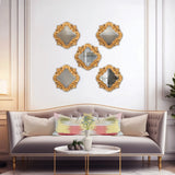 French D' Amboise Collection of Gold Petite Mirrors- Square