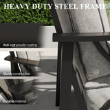 2 Pieces Outdoor Single Sofa, Patio Metal Armchair