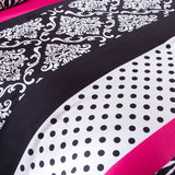 Zebra Damask 4-Piece Comforter Set, Hot Pink