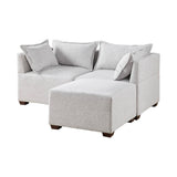 Modular Modern Comfy Sectional Sofa Couch, Silver Grey