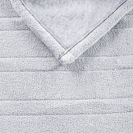 Heated 50x60" Fleece Sherpa Electric Throw Blanket, L Grey