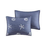 Coastal Seaside Beach House Quilt Set, Blue