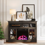 47''farmhouse Tv Stand Tv Console with 18'' Fireplace Insert