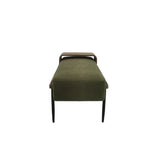 Classic Cocktail Ottoman with Slide Tray, Green