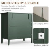 Large Fluted 3 Drawer Dresser, Modern Nightstand Cabinet