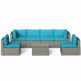 7-Piece Modular Outdoor Sectional Wicker Patio Furniture Set