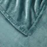Heated Plush Electric Bedding Blanket, Teal Green
