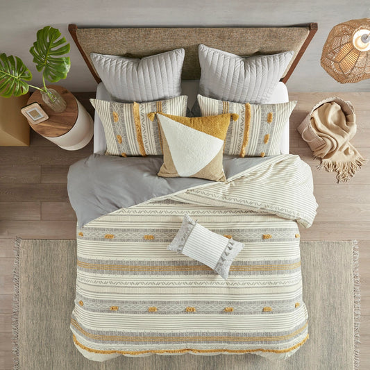 Sable Yellow Stripes Comforter/Duvet Cover Mini Set