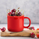 Kook Ceramic Camper Mugs 14 oz Red Set of 2