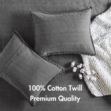 Twill Stone Washed Cotton Comforter Set, Grey