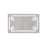 High Pile Bordered Bathroom Rug, Grey