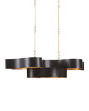 Grand Lotus Oval Black Chandelier