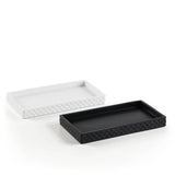 Diamond-Embossed Resin Bathroom Accessories Set, White
