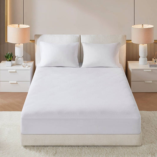Premium Waterproof Mattress Protector, White