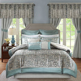 24-Piece Traditional Paisley Room-in-A-Bag Set, Blue/Teal