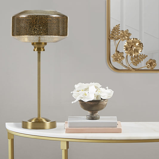 17" Mercury Glass Table Lamp, Desk Lamps For Night Stands