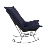 Scroll Puff Rocker Titanium- Barbet Royal/Black