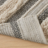 Hand-Woven Shaggy Boho Bath Rug, Black