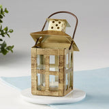 Vintage Antique Gold Distressed Lantern - Small