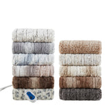 Oversized Faux Fur Heated Throw 50x70, Grey Leopard