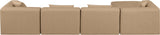 Cube - 5 Piece Modular Sectional With Chaise - Tan
