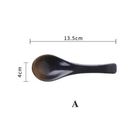 Japanese Ceramic Soup Spoon Tableware Kitchen Spoon