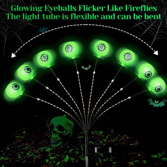 Solar Halloween Eyeball Lights Outdoor, 8 Pieces Led Eyes