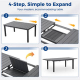Aluminum 68"-91.5" Outdoor Dining Table