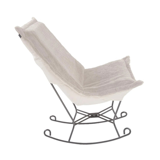 Scroll Puff Rocker Angora Natural