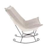 Scroll Puff Rocker Angora Natural