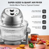 Granitestone 16 Qt Glass Air Fryer 1300W Silver