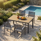 4-6 Person Patio Dining Set with Rectangular Table