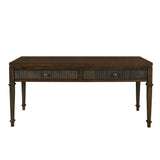 Fluted 2-Drawer Coffee Table For Living Room, Brown