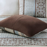 5 Piece Medallion Reversible Jacquard Quilt Set, Blue