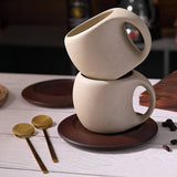 Retro Ceramic Coffee Cup & Saucer Set