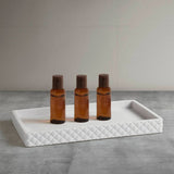 Diamond-Embossed Resin Bathroom Accessories Set, White