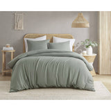 Wholesale Waffle Weave Textured All Season Comforter Set, Sage Green
