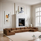Shaggy - Fabric 8 Piece Modular U-Shaped Armless Sectional
